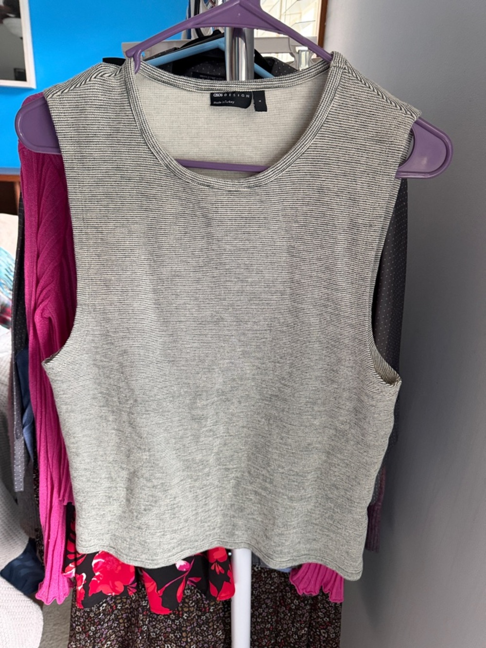 ASOS Light Green Ribbed Sleeveless Muscle Tee